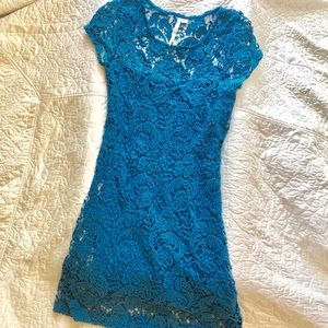 Lauren Conrad Blue Lace Dress Size 6